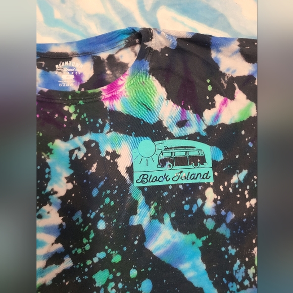 Hand tie dyed block island Volkswagen bus beach shirt - Picture 2 of 5